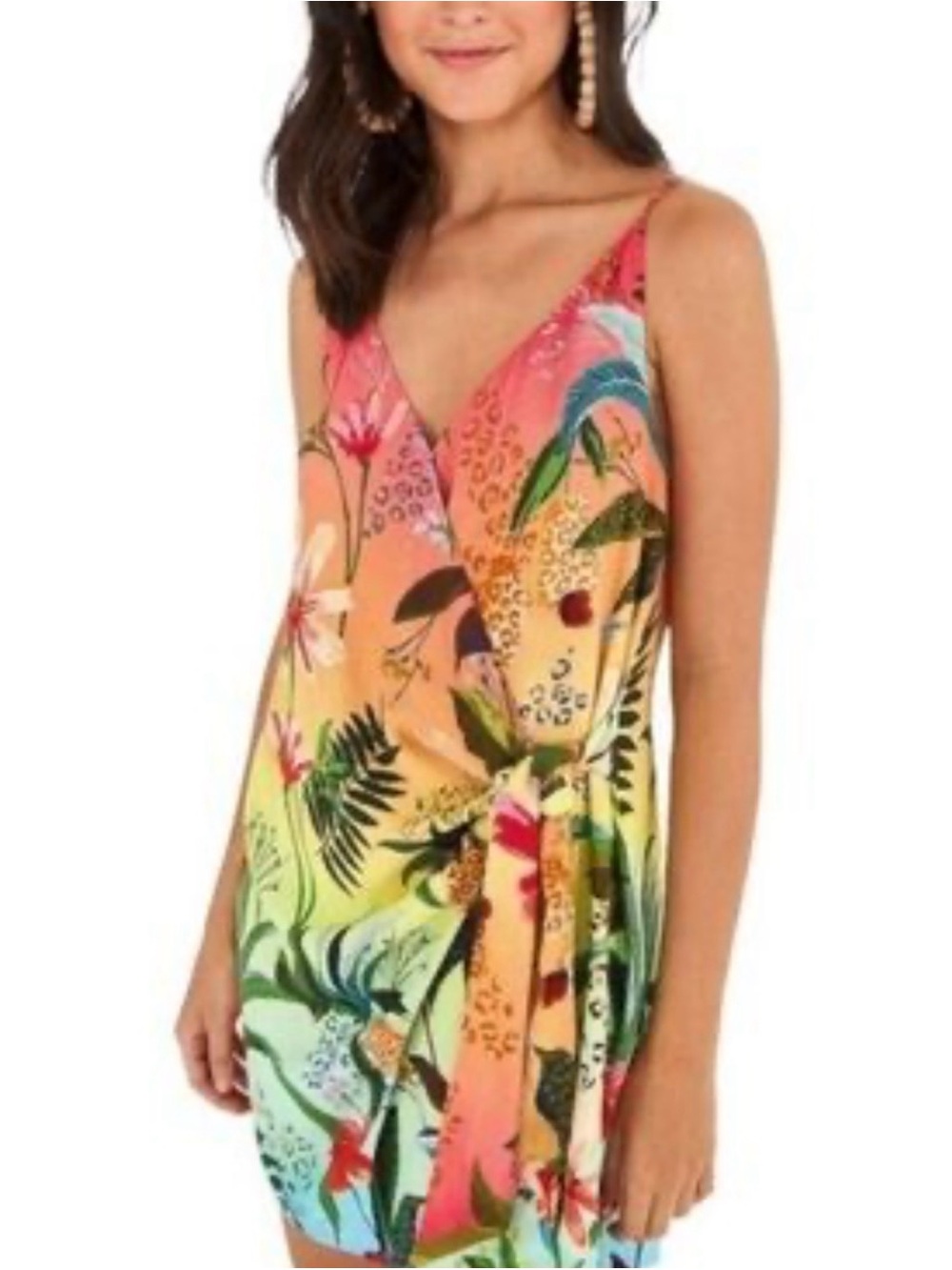 FARM Rio V‑Neck ombré wrap Dress